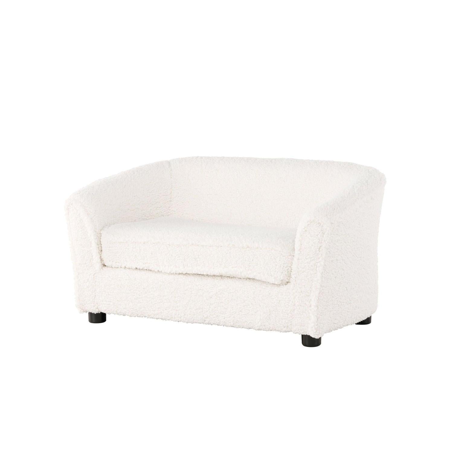 Kindersofa Mana aus Teddystoff (Bouclé) - Weiß-Kindersofas-Venture Home-le canapé