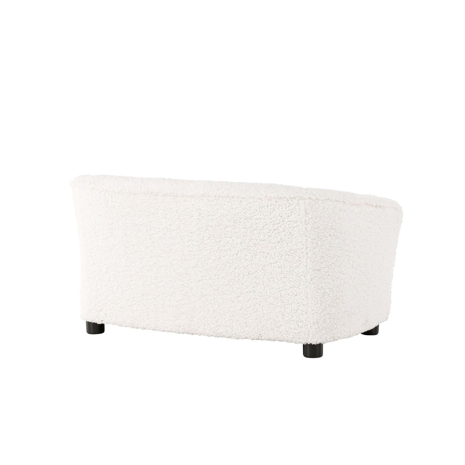 Kindersofa Mana aus Teddystoff (Bouclé) - Weiß-Kindersofas-Venture Home-le canapé
