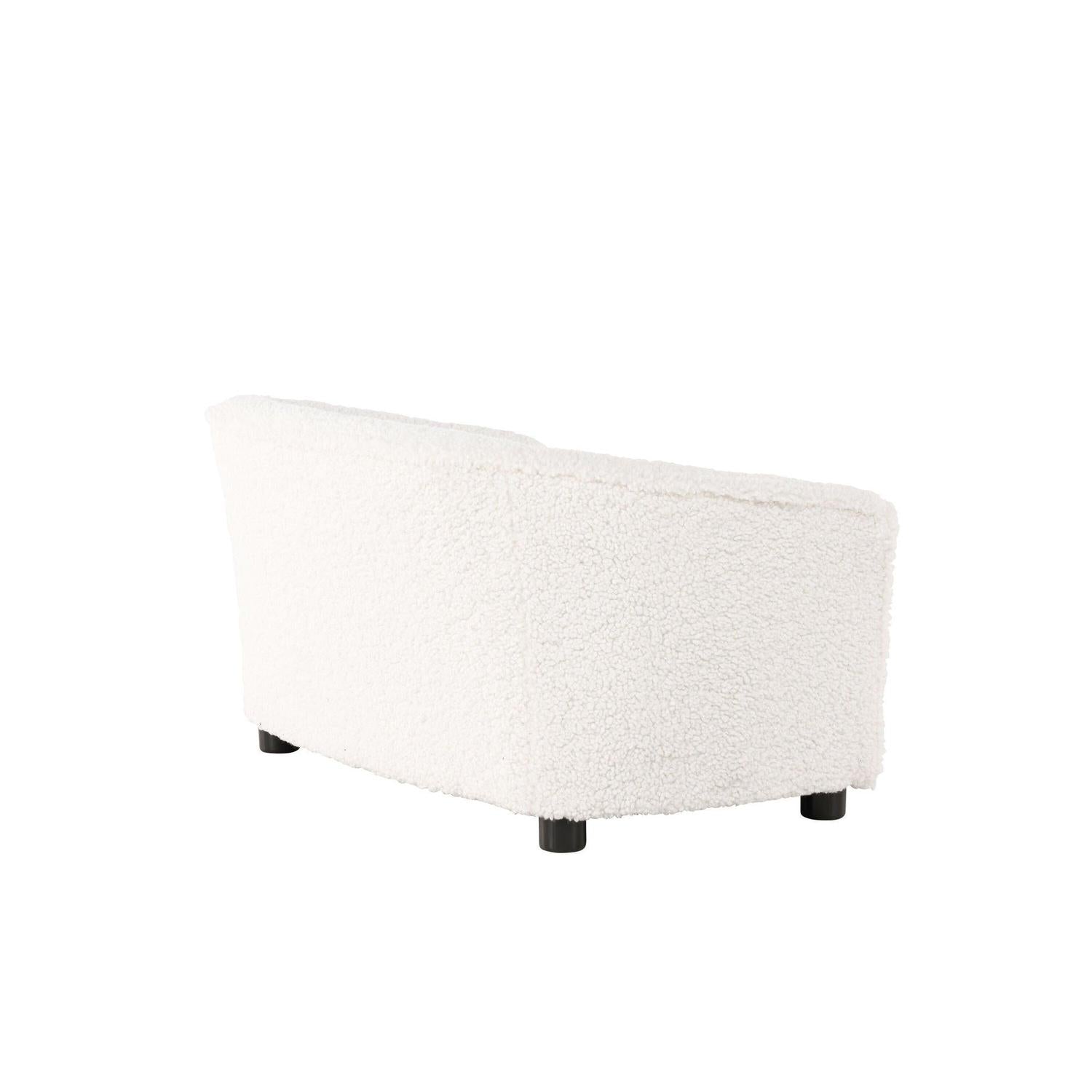 Kindersofa Mana aus Teddystoff (Bouclé) - Weiß-Kindersofas-Venture Home-le canapé