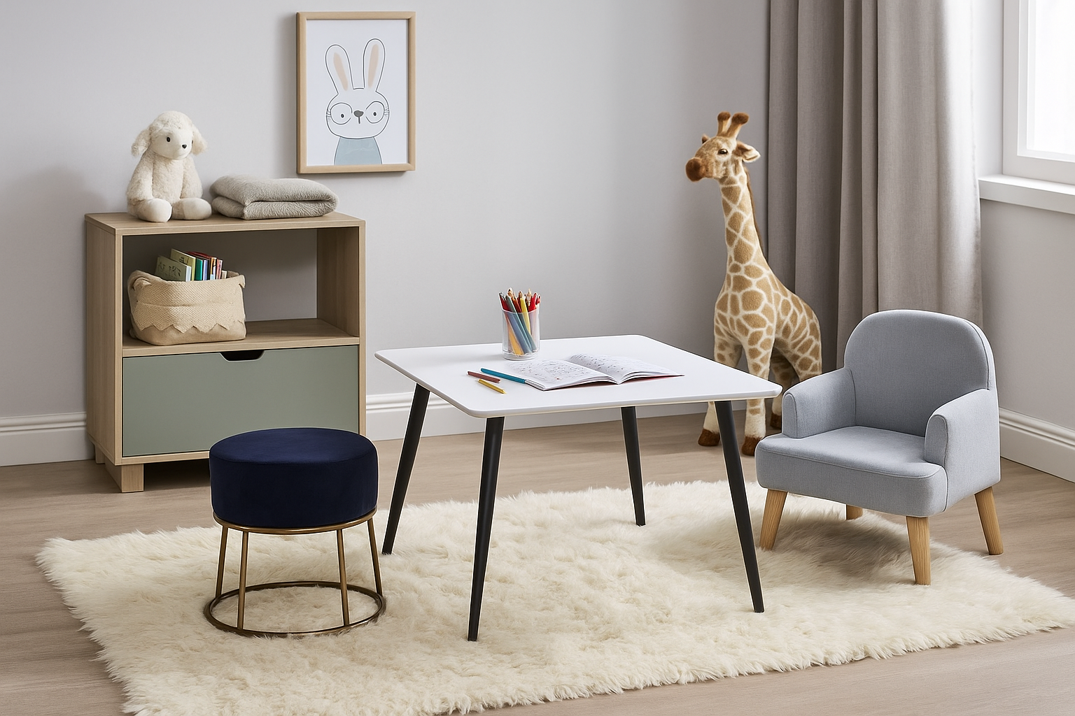 Kindertisch Polar 80*60cm XXS - Weiß-Kindertische-Venture Home-le canapé