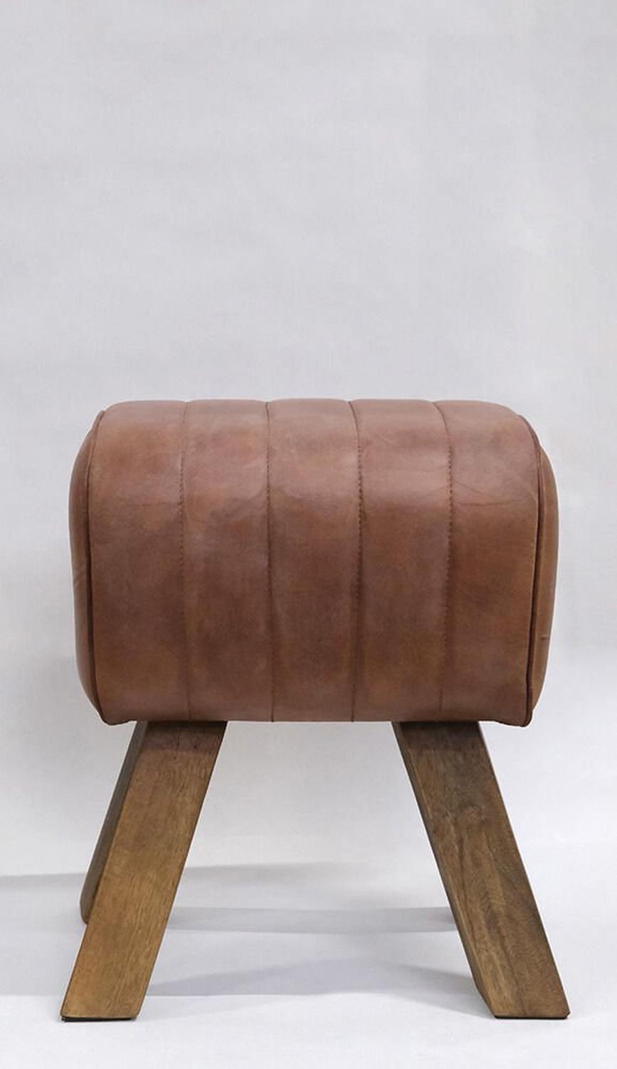 Kleiner Lederbock Wilma - Braun-Lederhocker-Trademark Living-le canapé