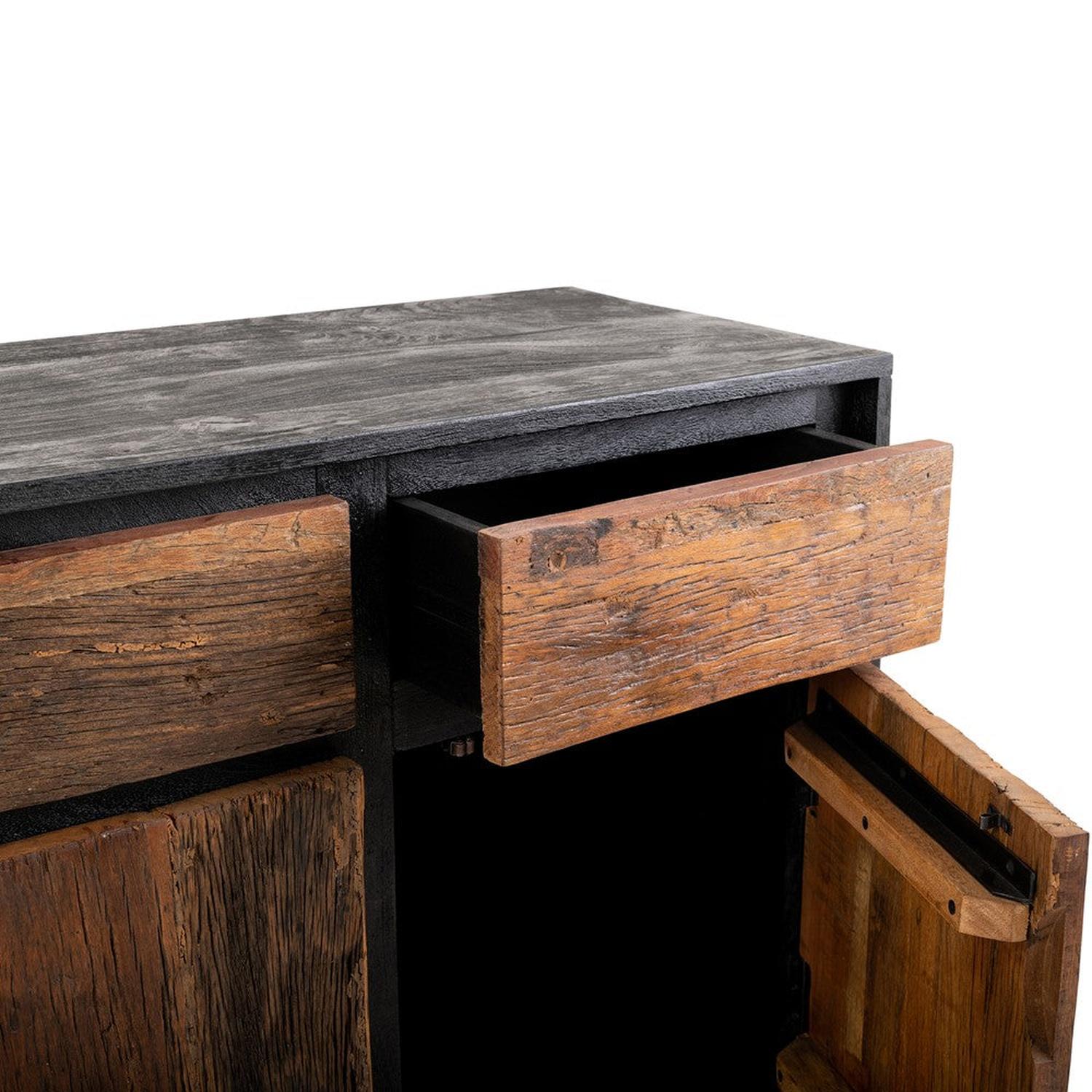 Kommode Anayah aus Mangoholz und Stahl 150cm - Dunkelbraun-Kommoden-Benoa-le canapé