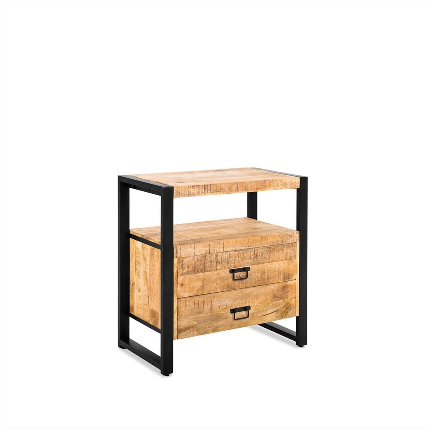 Kommode Britt mit 2 Schubladen aus Mangoholz - Hellbraun-Kommoden-Benoa-le canapé