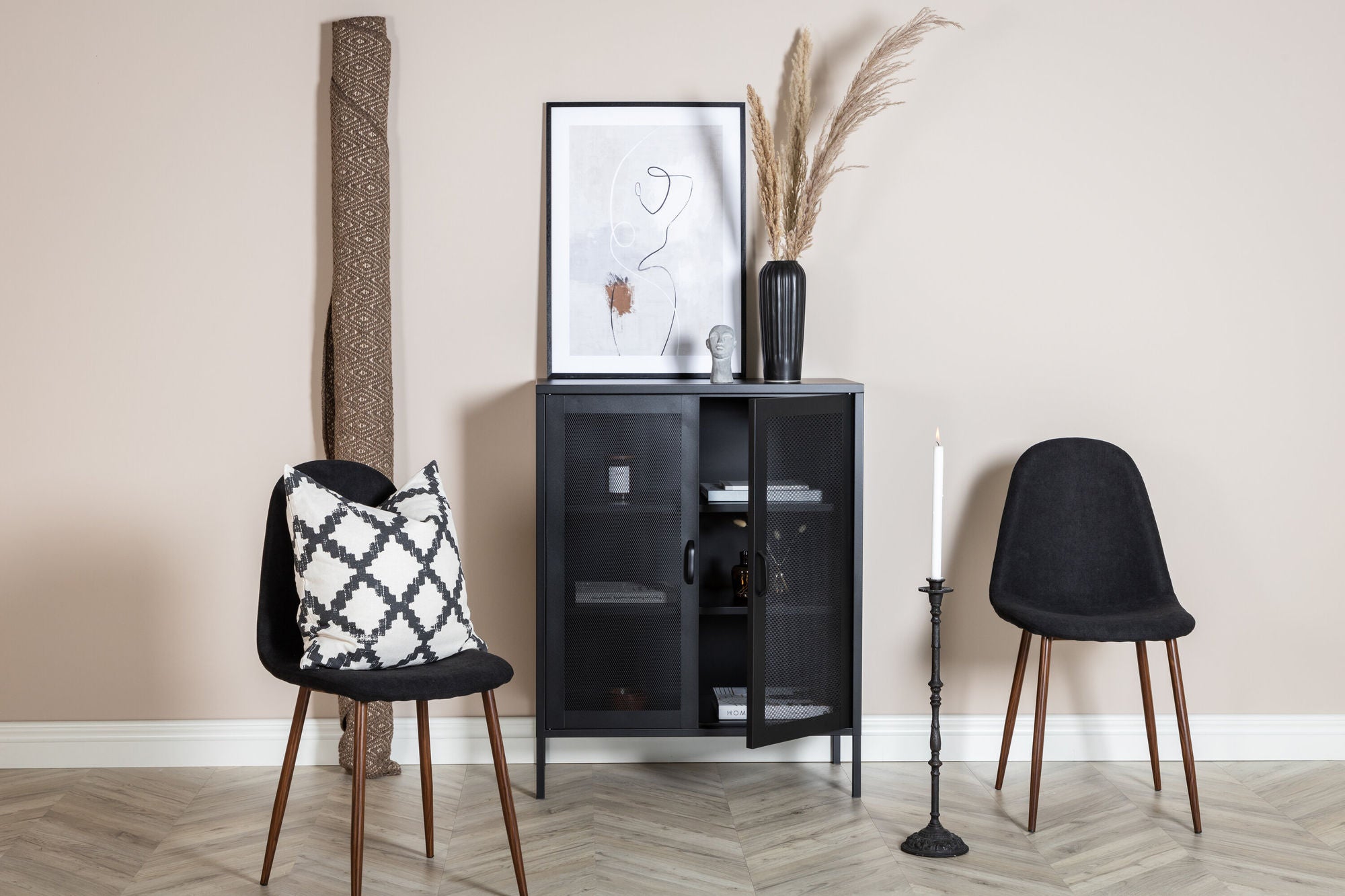 Kommode Misha 80cm aus Metall - Schwarz-Kommoden-Venture Home-le canapé