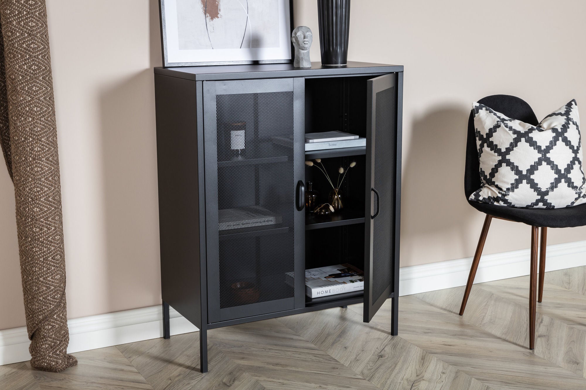 Kommode Misha 80cm aus Metall - Schwarz-Kommoden-Venture Home-le canapé