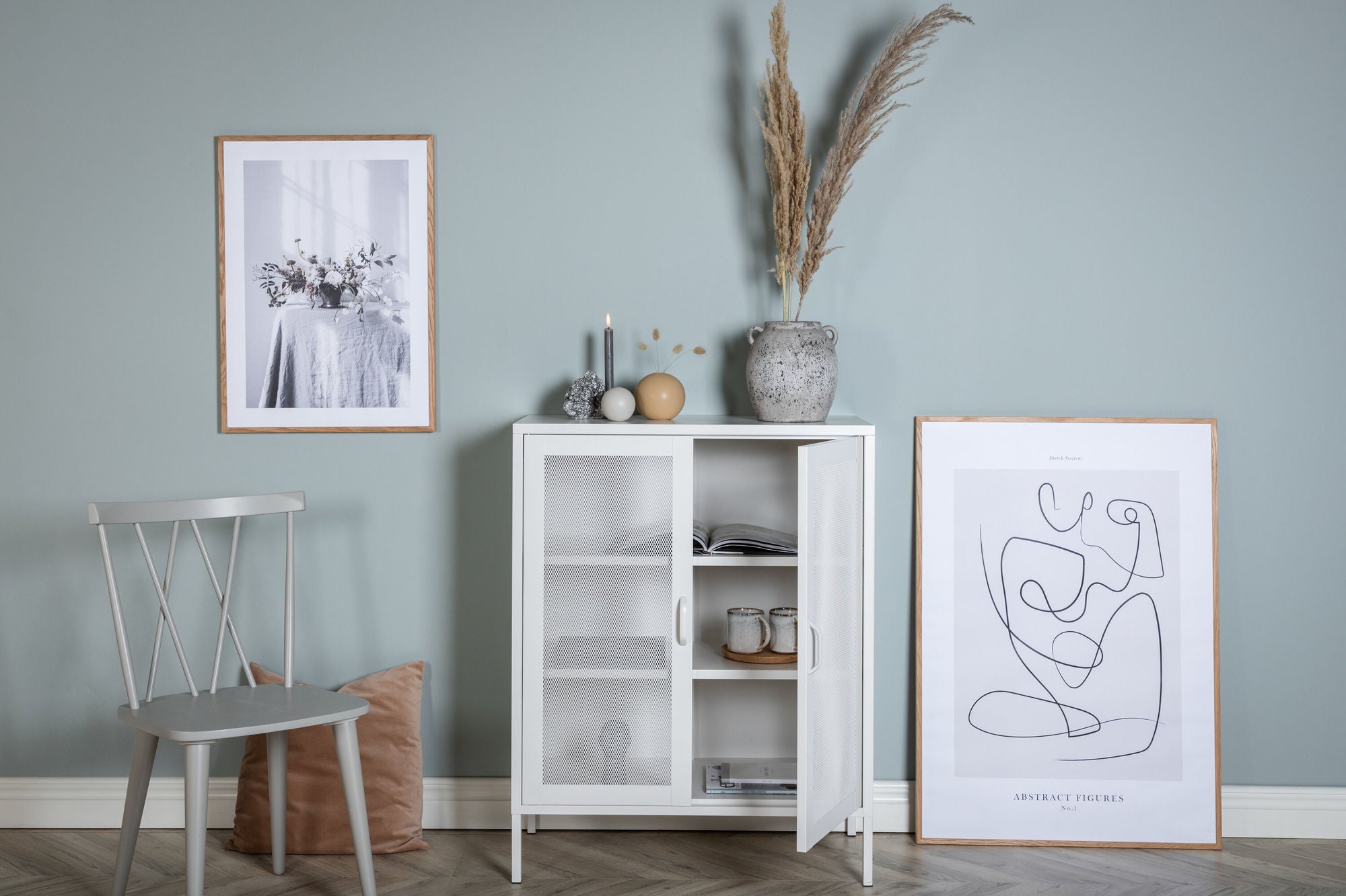 Kommode Misha 80cm aus Metall - Weiß-Kommoden-Venture Home-le canapé