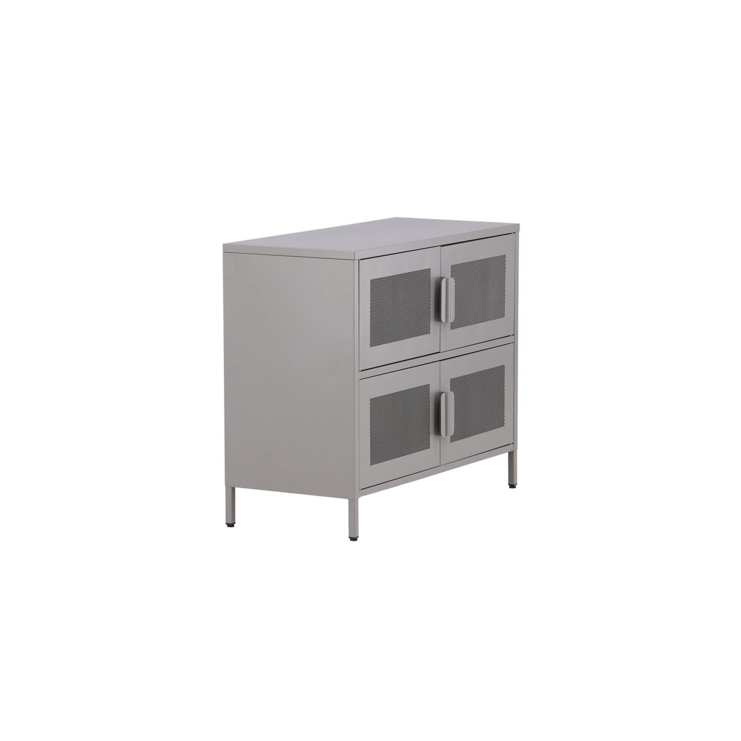 Kommode Nett 90cm mit Gittertüren - Hellgrau-Kommoden-Venture Home-le canapé