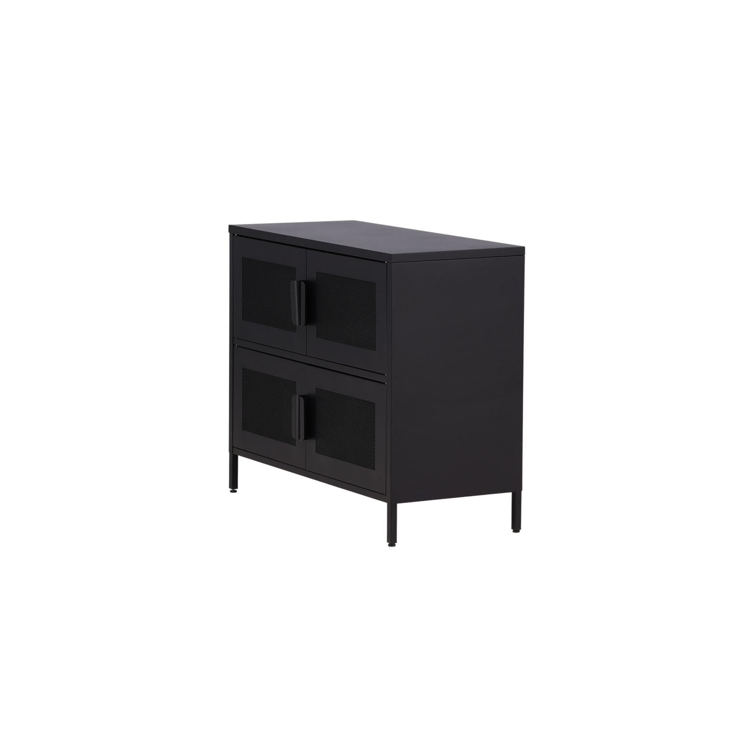 Kommode Nett 90cm mit Gittertüren - Schwarz-Kommoden-Venture Home-le canapé