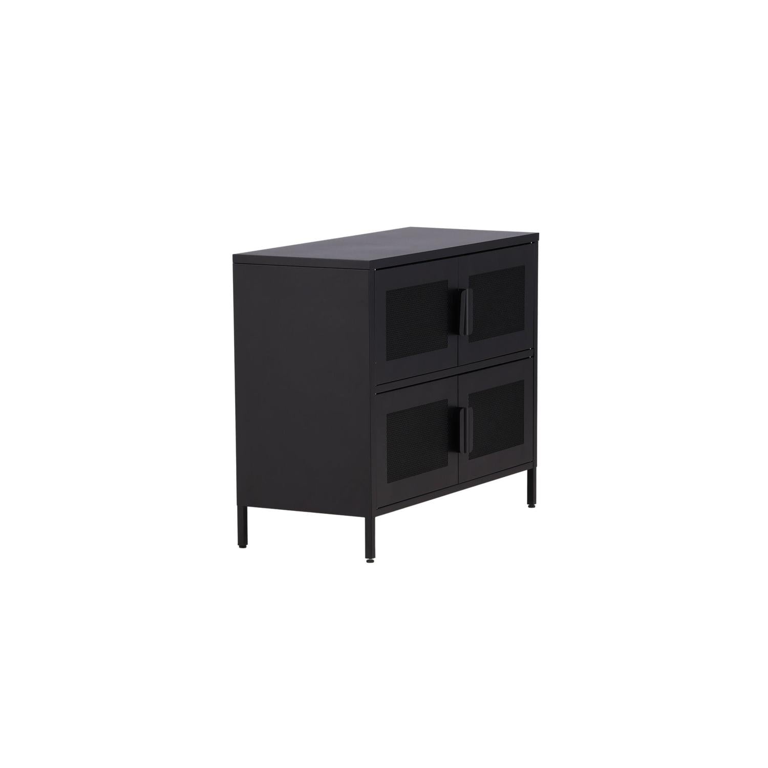Kommode Nett 90cm mit Gittertüren - Schwarz-Kommoden-Venture Home-le canapé