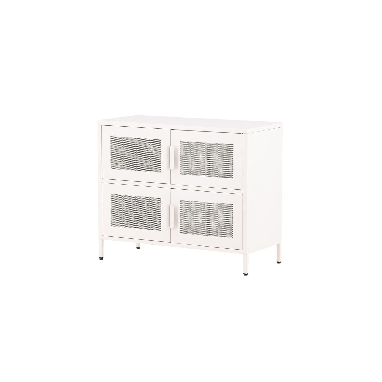 Kommode Nett 90cm mit Gittertüren - Weiß-Venture Home-le canapé
