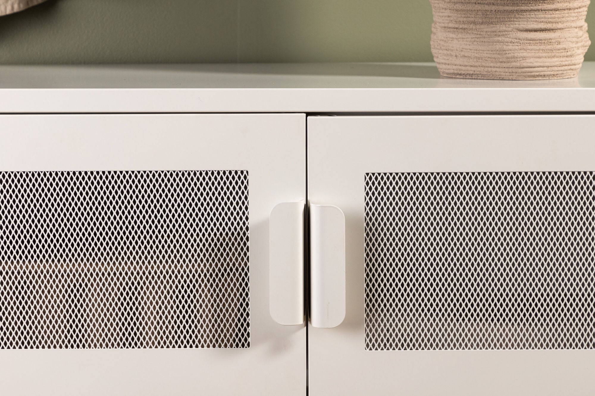 Kommode Nett 90cm mit Gittertüren - Weiß-Venture Home-le canapé