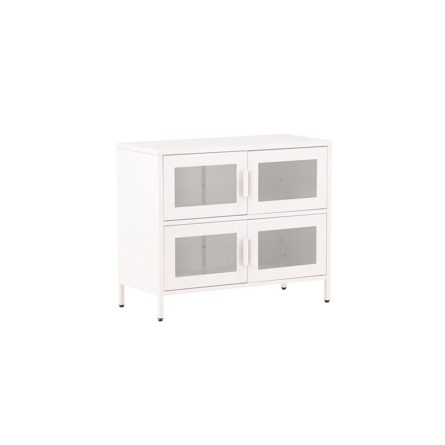 Kommode Nett 90cm mit Gittertüren - Weiß-Venture Home-le canapé