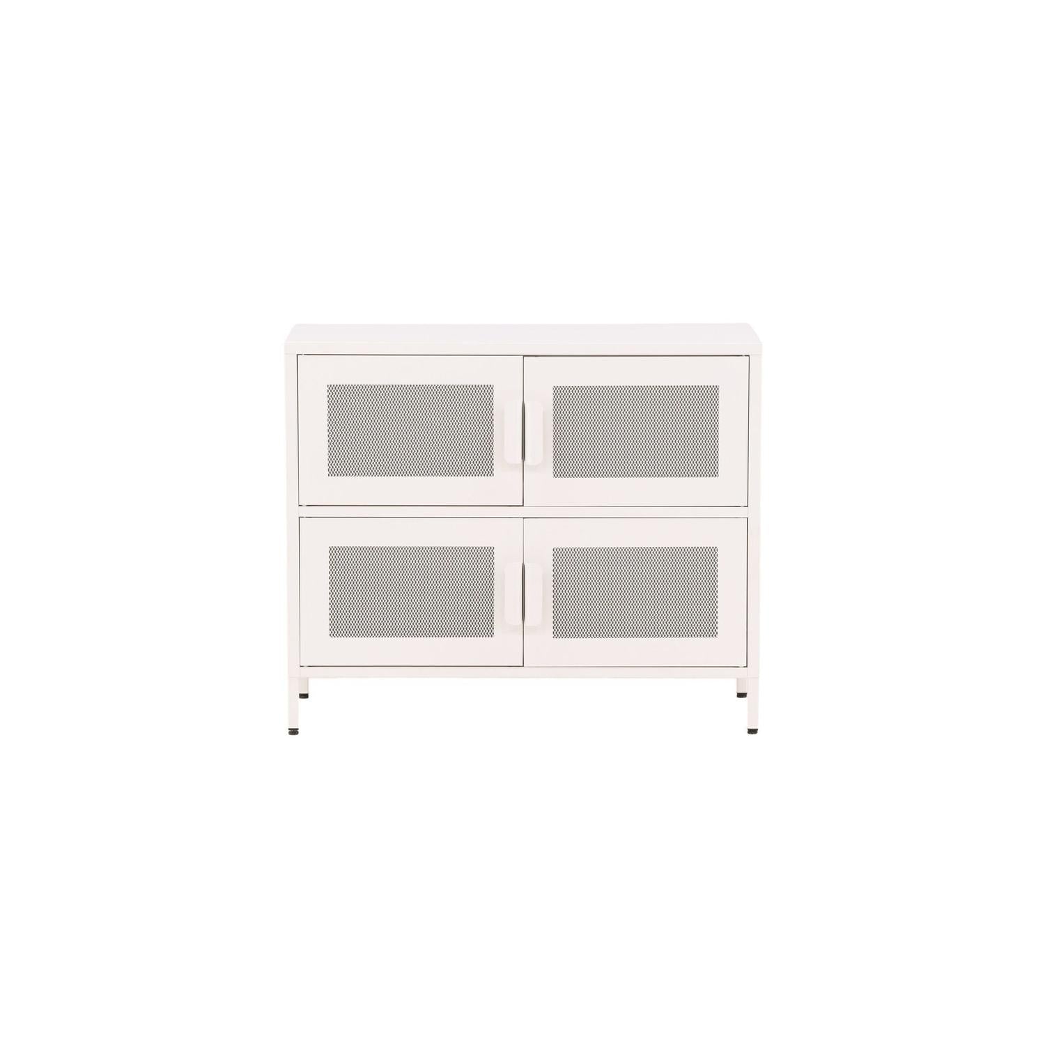 Kommode Nett 90cm mit Gittertüren - Weiß-Venture Home-le canapé