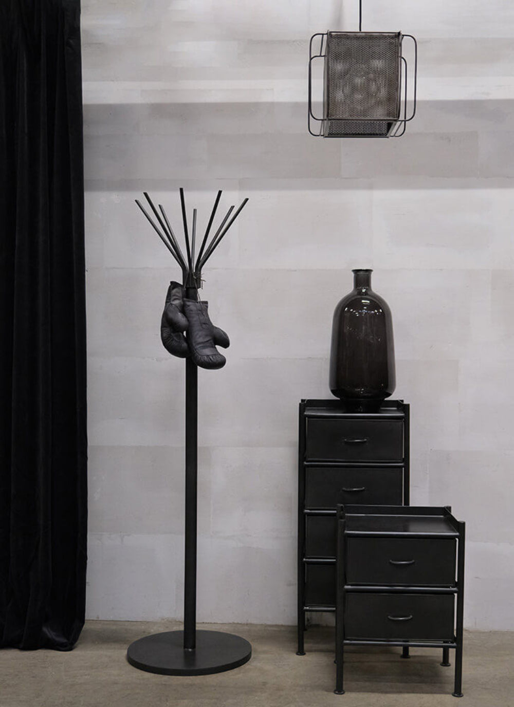 Kommode Saga aus Eisen mit 2 Schubladen - Grau-Kommoden-Trademark Living-le canapé