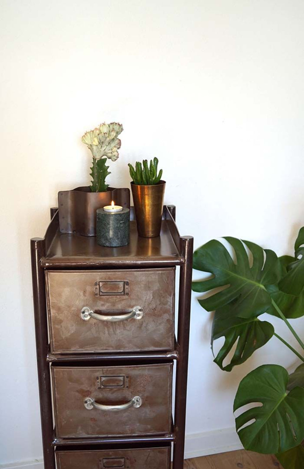 Kommode Saga aus Eisen mit 3 Schubladen - Braun-Kommoden-Trademark Living-le canapé