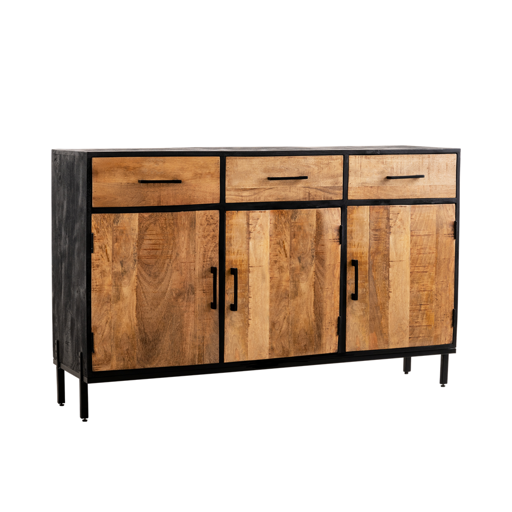 Kommode Sterre 145cm - Hellbraun/Schwarz-Kommoden-Benoa-le canapé