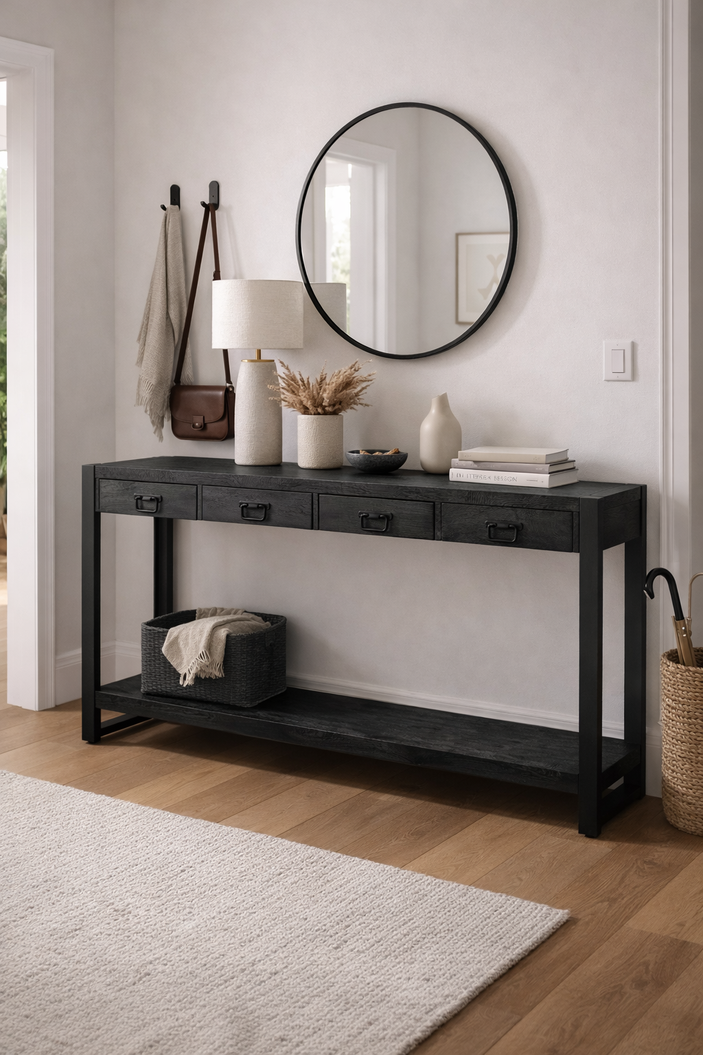 Konsolentisch Britt aus Mangoholz 180cm - Schwarz-Konsolentische-Benoa-le canapé