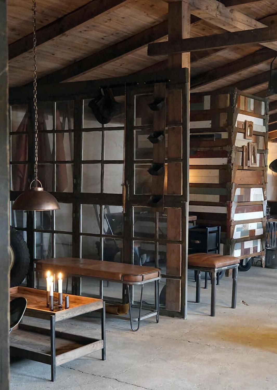 Lederbank Yannick mit Ablage-Lederbänke-Trademark Living-le canapé