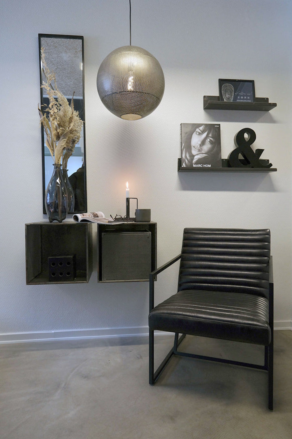 Ledersessel Tender - Schwarz-Loungesessel-Trademark Living-le canapé