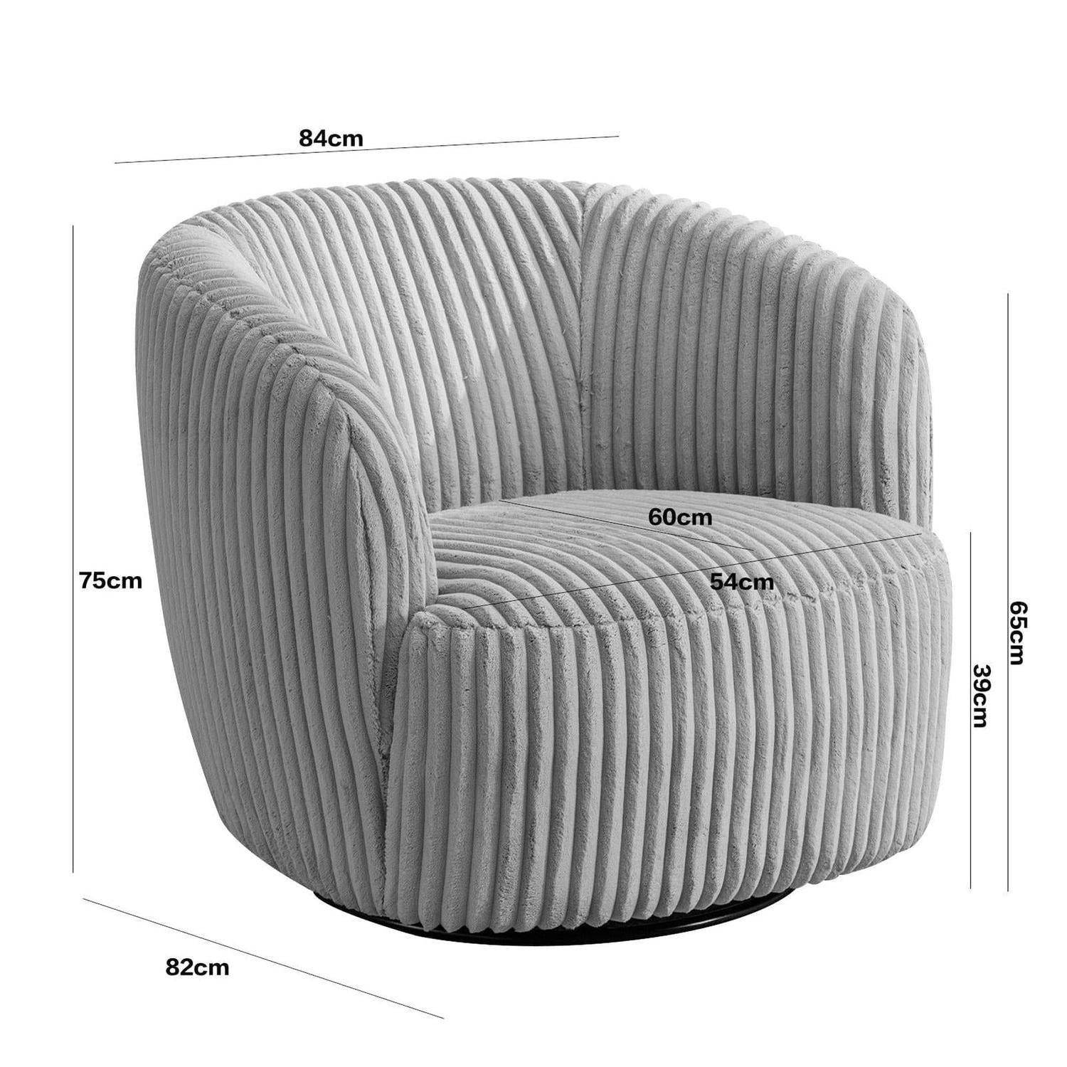 Loungesessel Alma aus Kord drehbar - Taupe-Loungesessel-le canapé-le canapé
