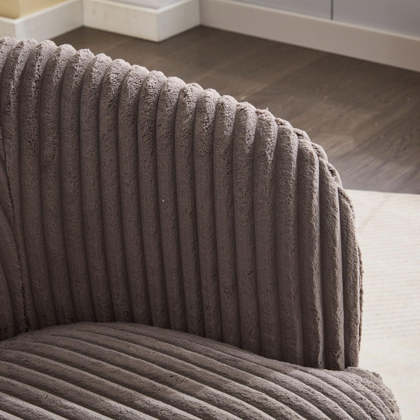 Loungesessel Alma aus Kord drehbar - Taupe-Loungesessel-le canapé-le canapé