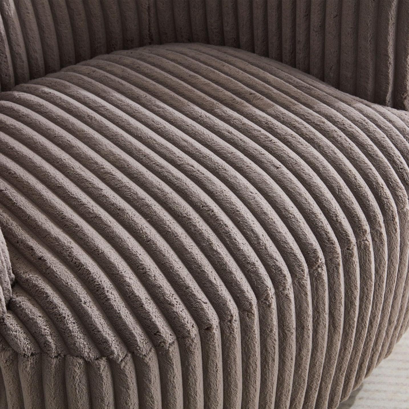 Loungesessel Alma aus Kord drehbar - Taupe-Loungesessel-le canapé-le canapé