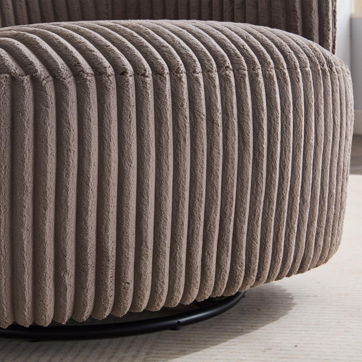 Loungesessel Alma aus Kord drehbar - Taupe-Loungesessel-le canapé-le canapé