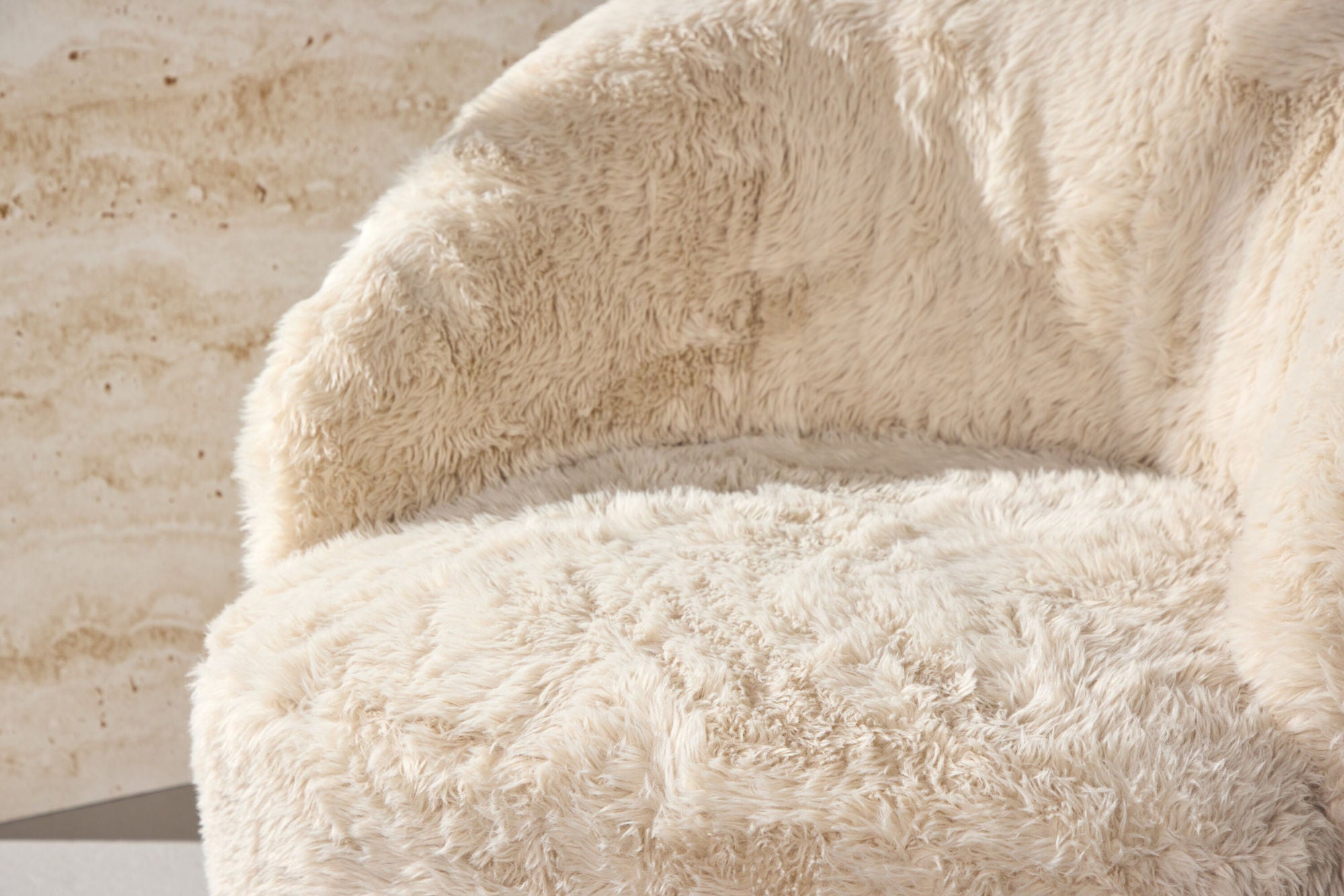 Loungesessel Astru aus Kunstfell - Beige-Loungesessel-Venture Home-le canapé