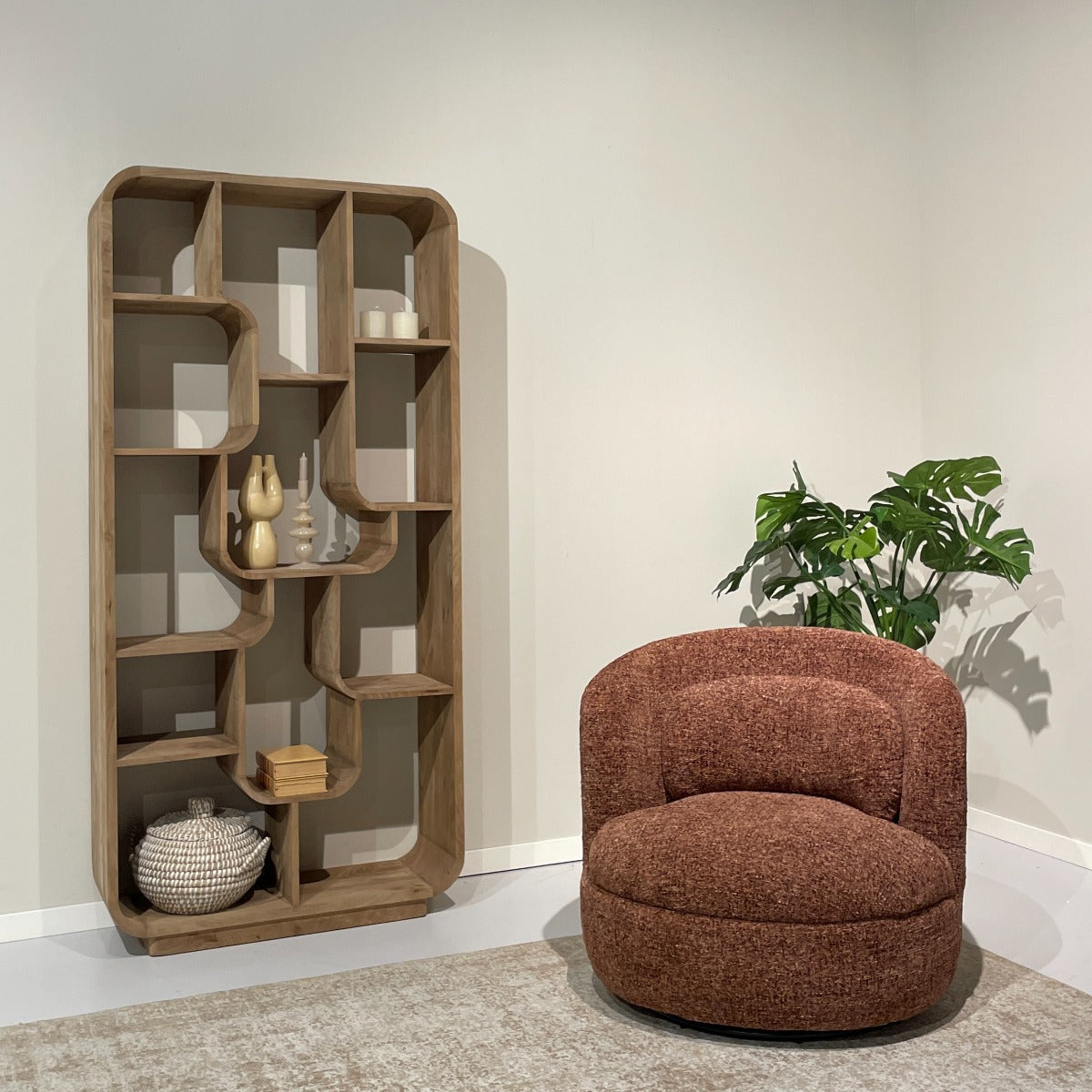 Loungesessel Britt drehbar - Bordeaux-Loungesessel-Livingfurn-le canapé