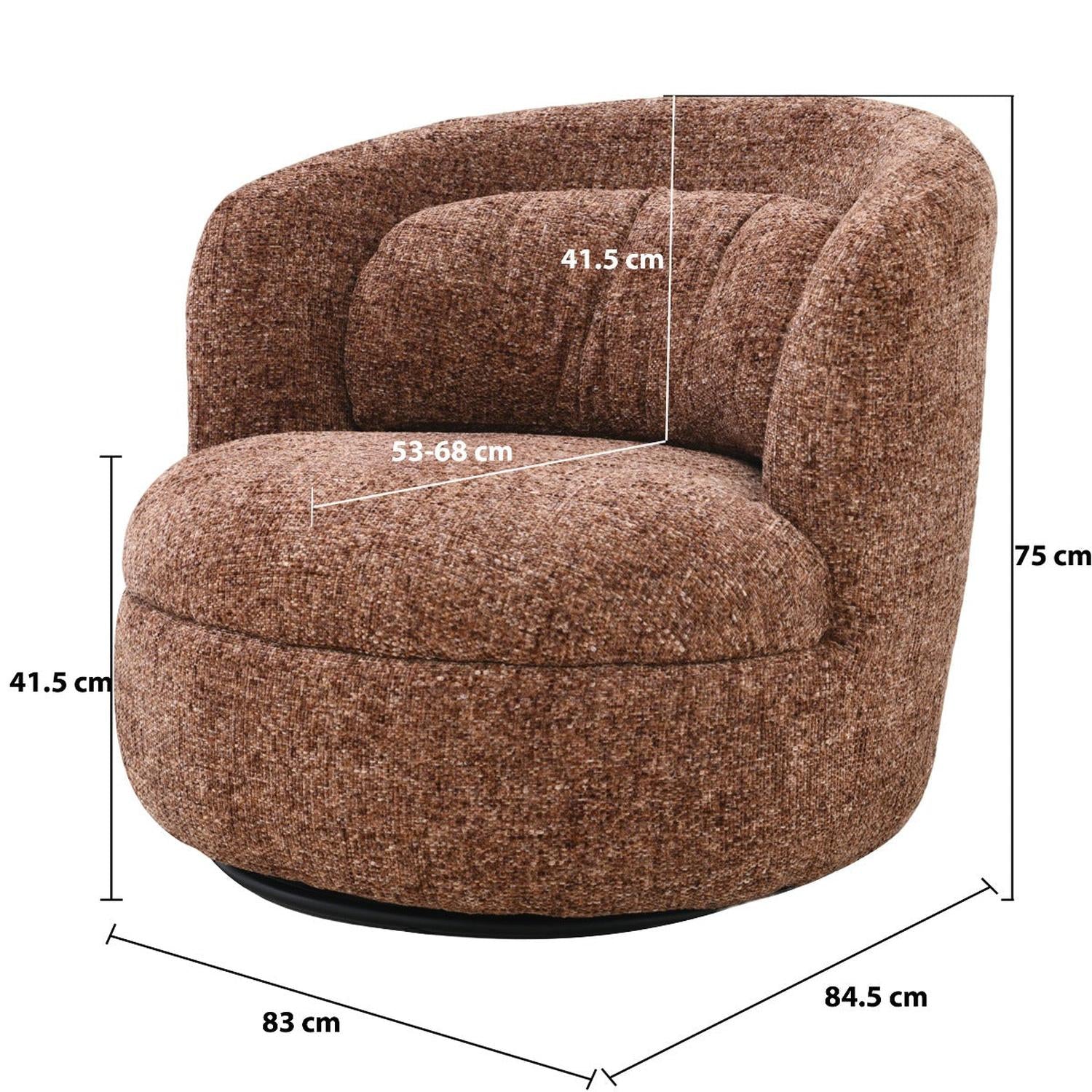 Loungesessel Britt drehbar - Bordeaux-Loungesessel-Livingfurn-le canapé