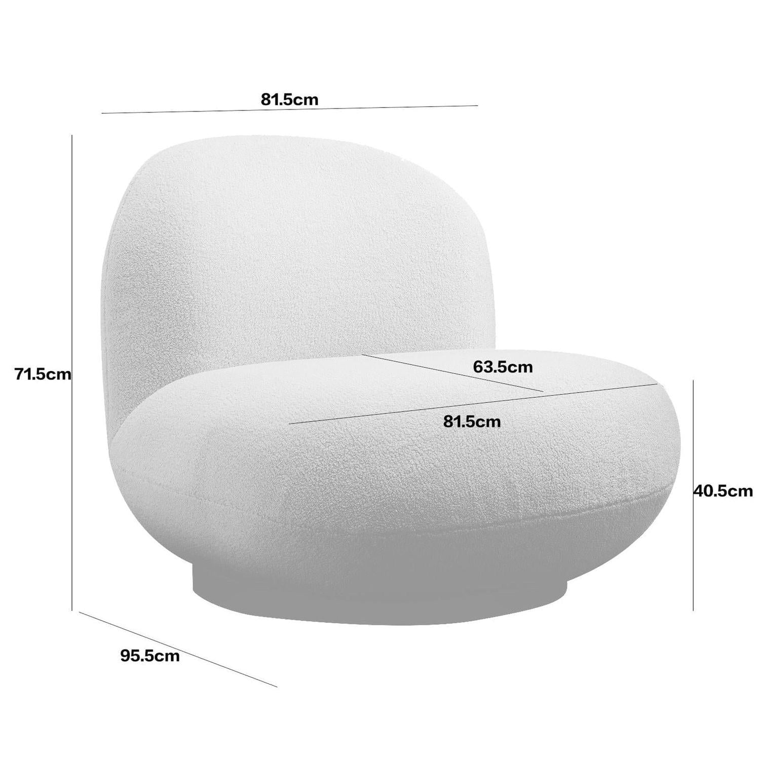 Loungesessel Emma aus Teddy Bouclé drehbar - Rosa-Loungesessel-le canapé-le canapé