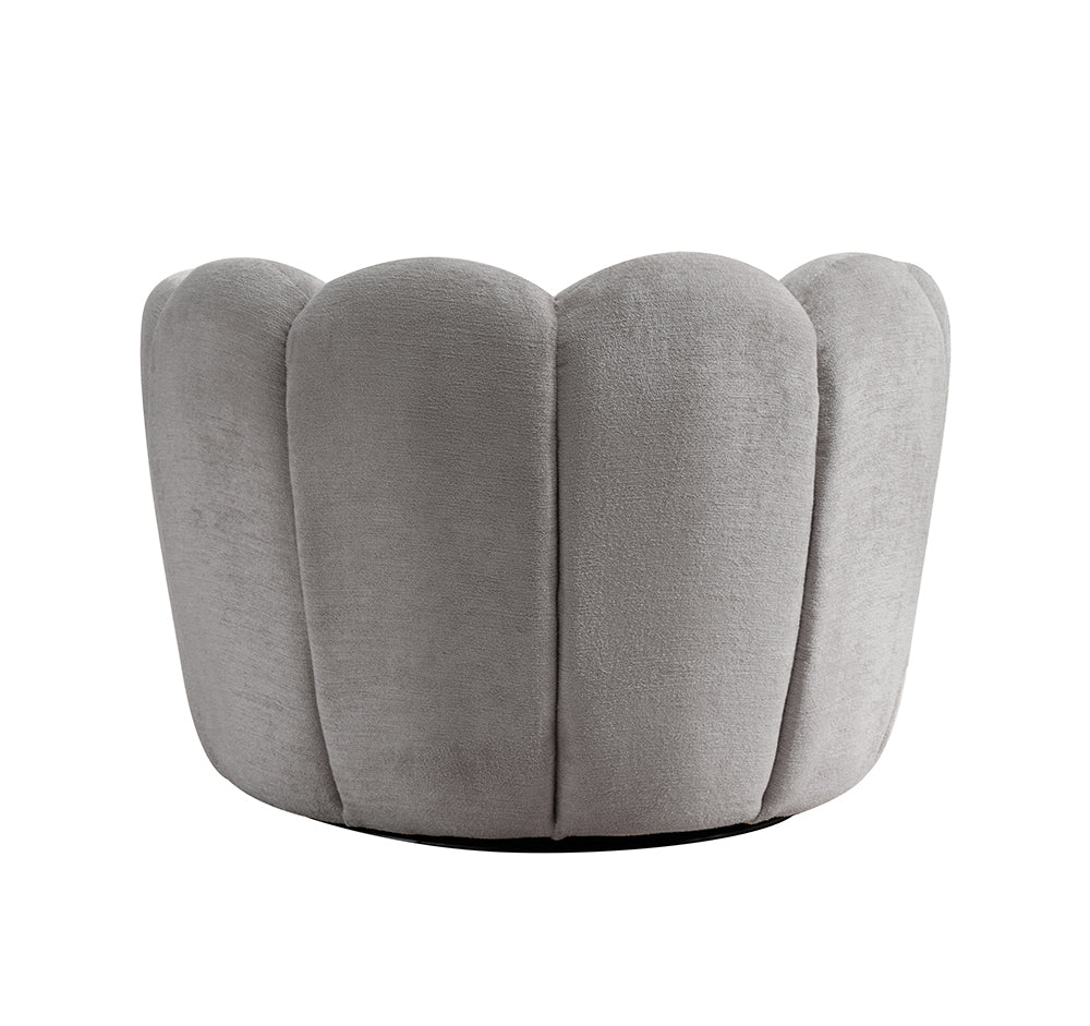 Loungesessel Julia drehbar aus Chenille - Grau-Loungesessel-le canapé-le canapé