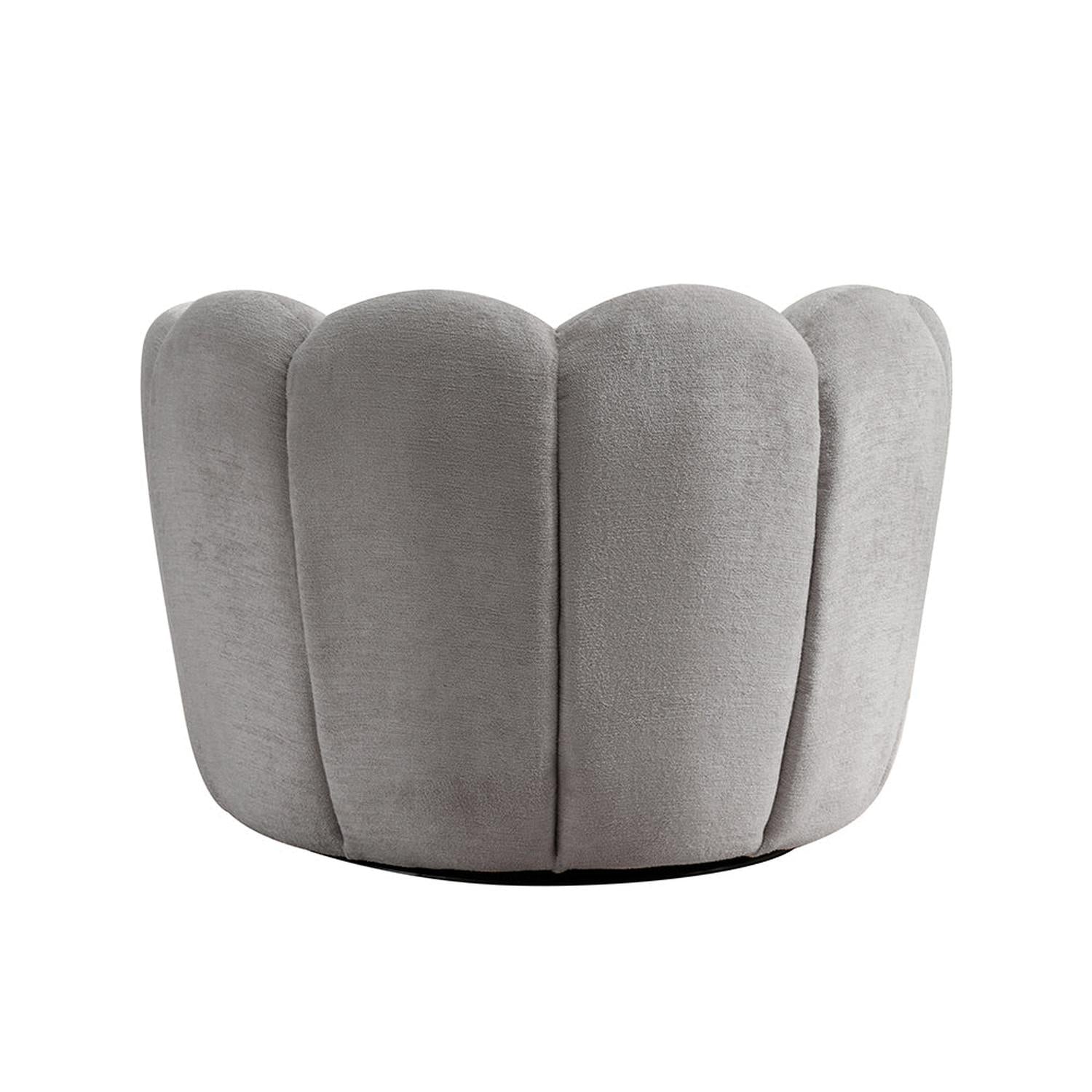 Loungesessel Julia drehbar aus Chenille - Grau-Loungesessel-le canapé-le canapé