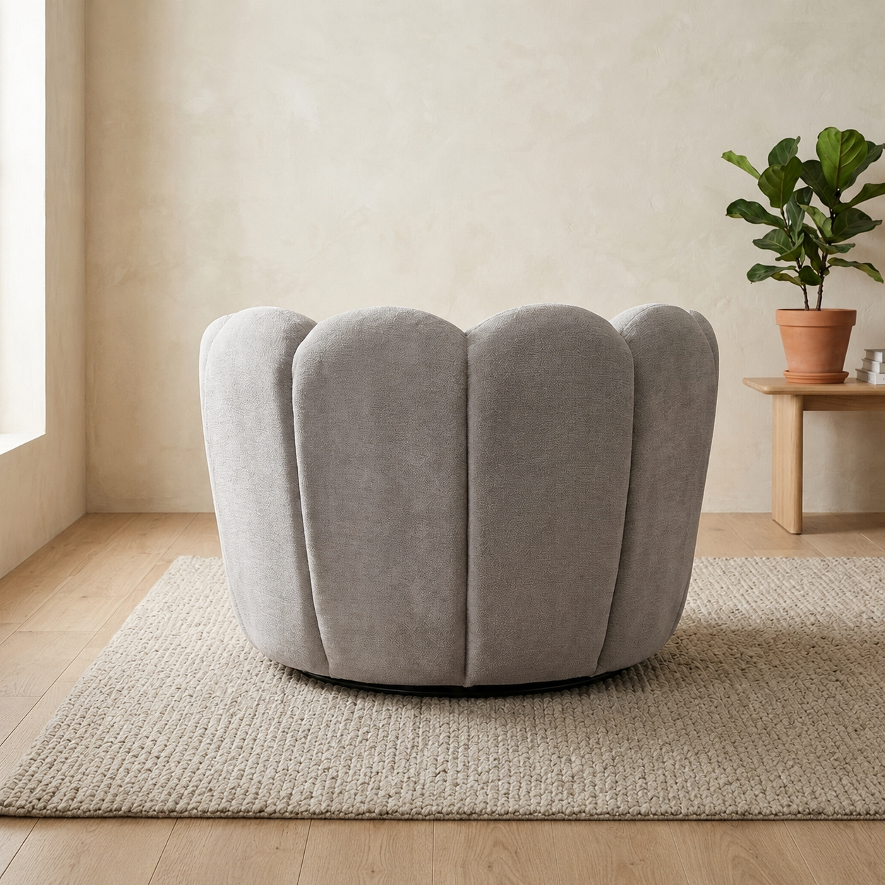 Loungesessel Julia drehbar aus Chenille - Grau-Loungesessel-le canapé-le canapé