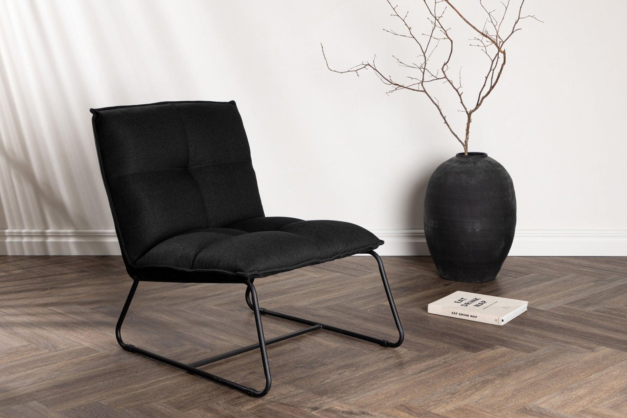 Loungesessel Madison aus Leinen - Schwarz-Sessel-Venture Home-le canapé