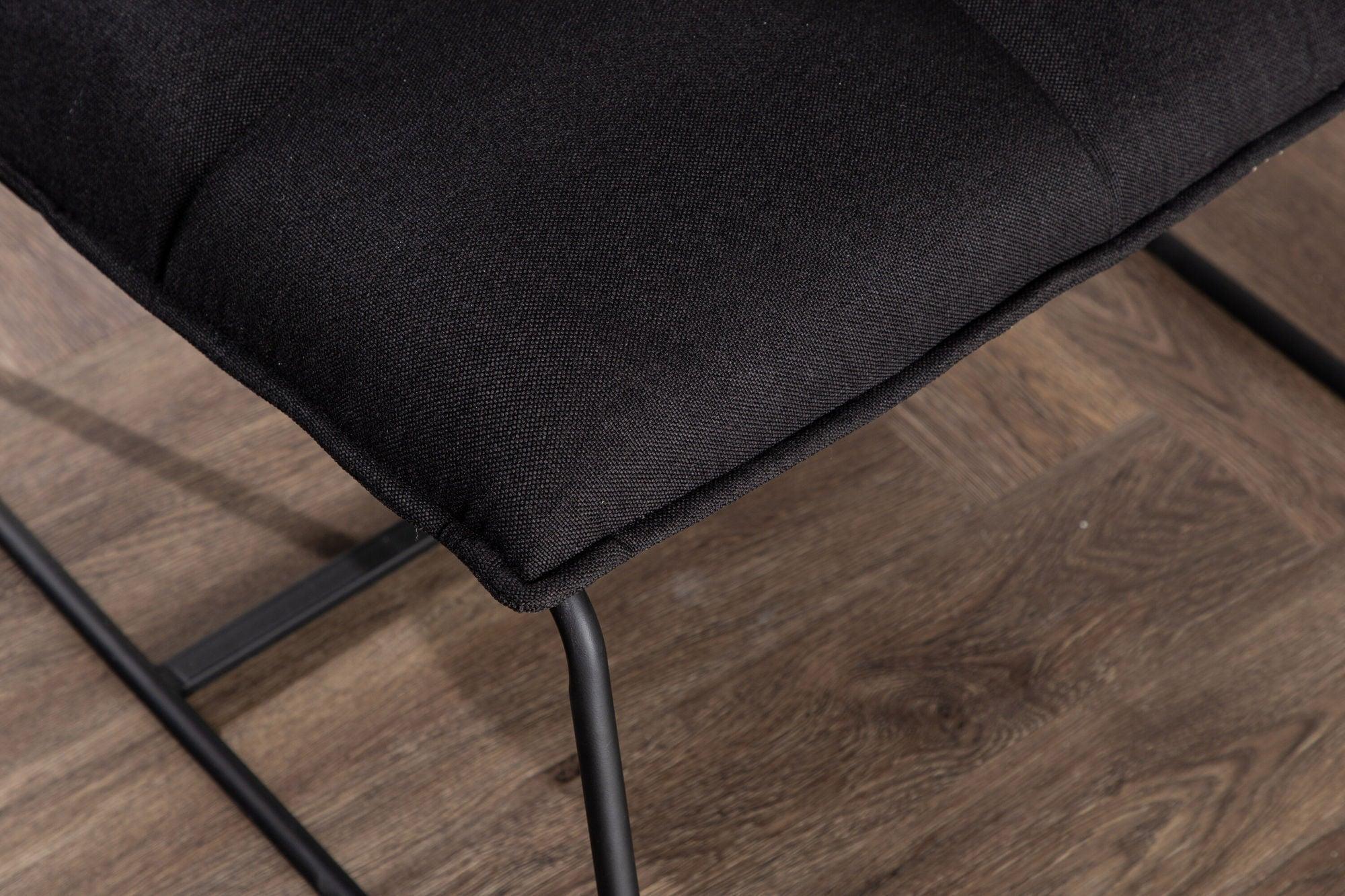 Loungesessel Madison aus Leinen - Schwarz-Sessel-Venture Home-le canapé