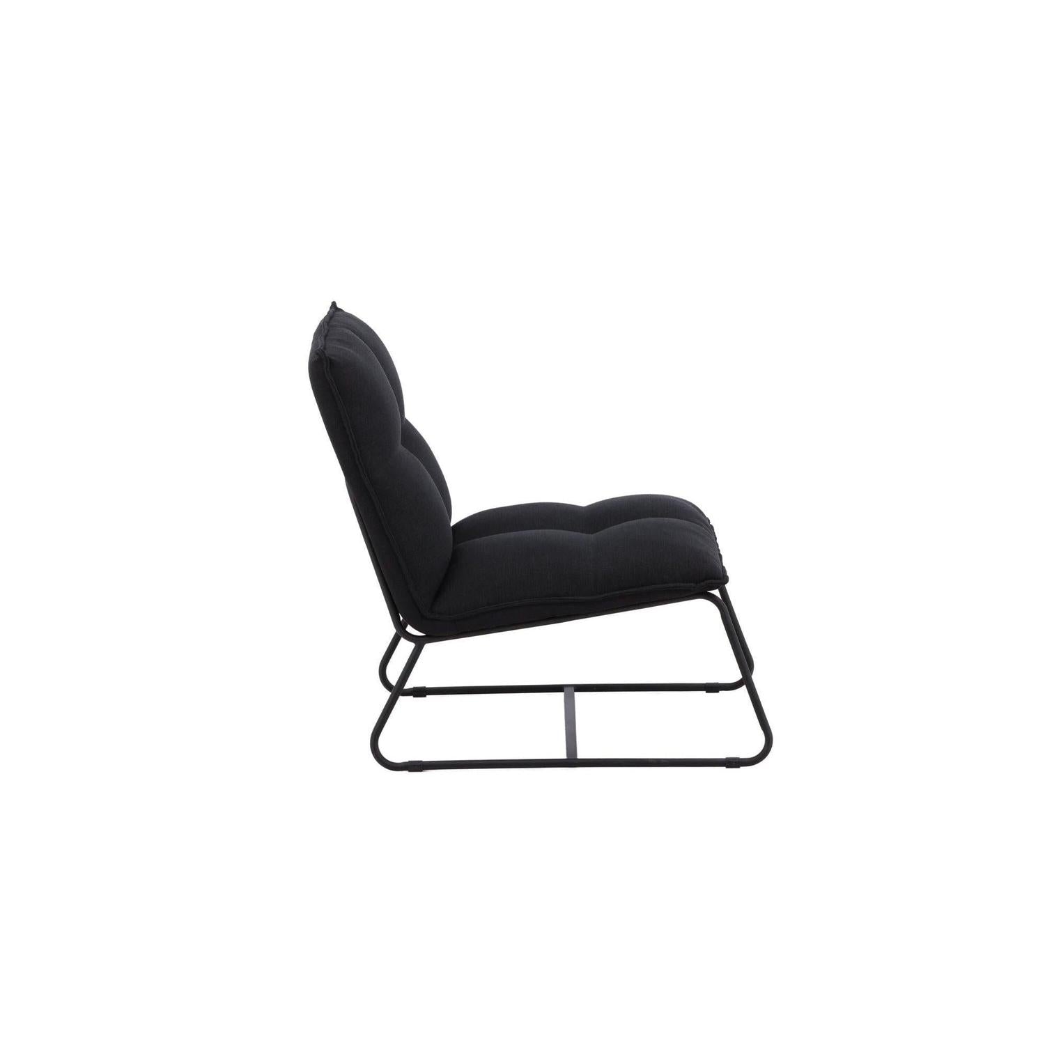 Loungesessel Madison aus Leinen - Schwarz-Sessel-Venture Home-le canapé