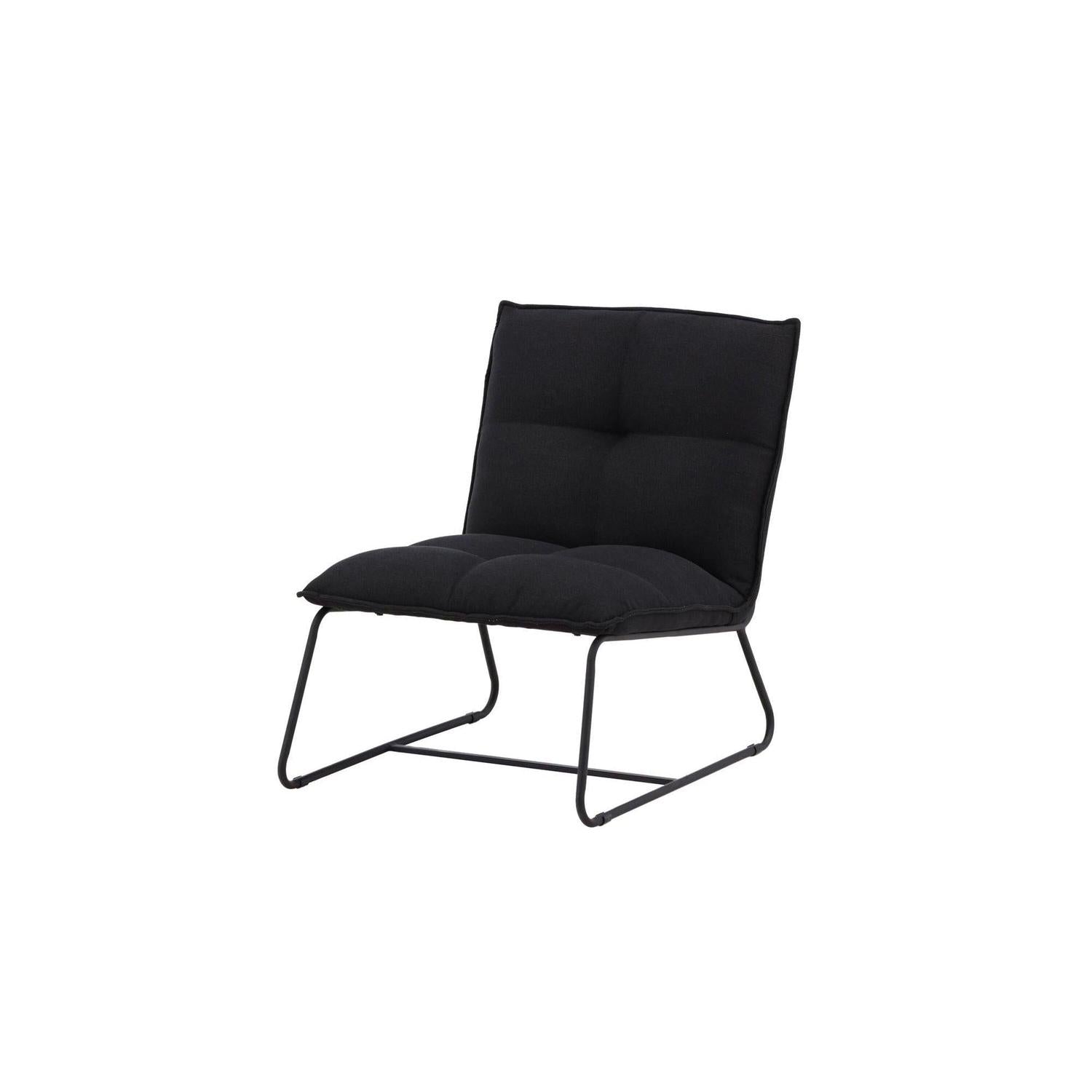 Loungesessel Madison aus Leinen - Schwarz-Sessel-Venture Home-le canapé