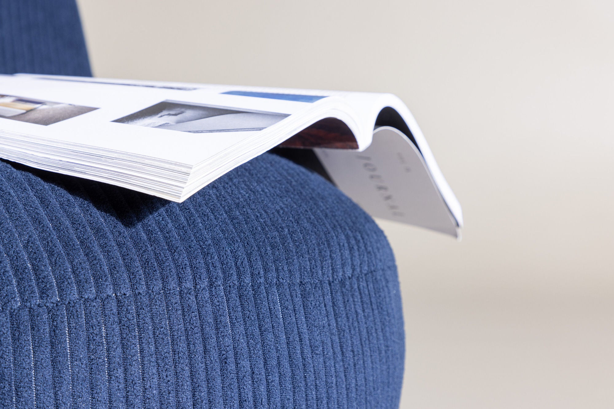 Loungesessel Mahla aus Cord - Blau-Loungesessel-Venture Home-le canapé