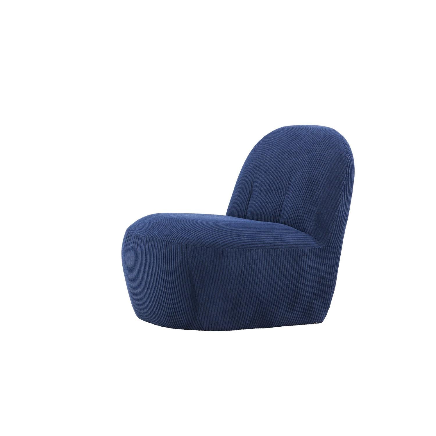 Loungesessel Mahla aus Cord - Blau-Loungesessel-Venture Home-le canapé