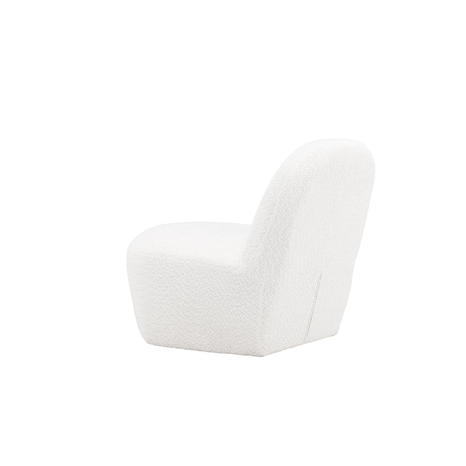 Loungesessel Mahla aus Teddy Bouclé - Weiß-Loungesessel-Venture Home-le canapé