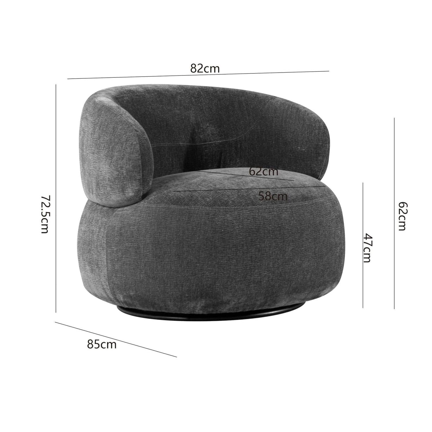 Loungesessel Max drehbar - Anthrazit-Loungesessel-le canapé-le canapé