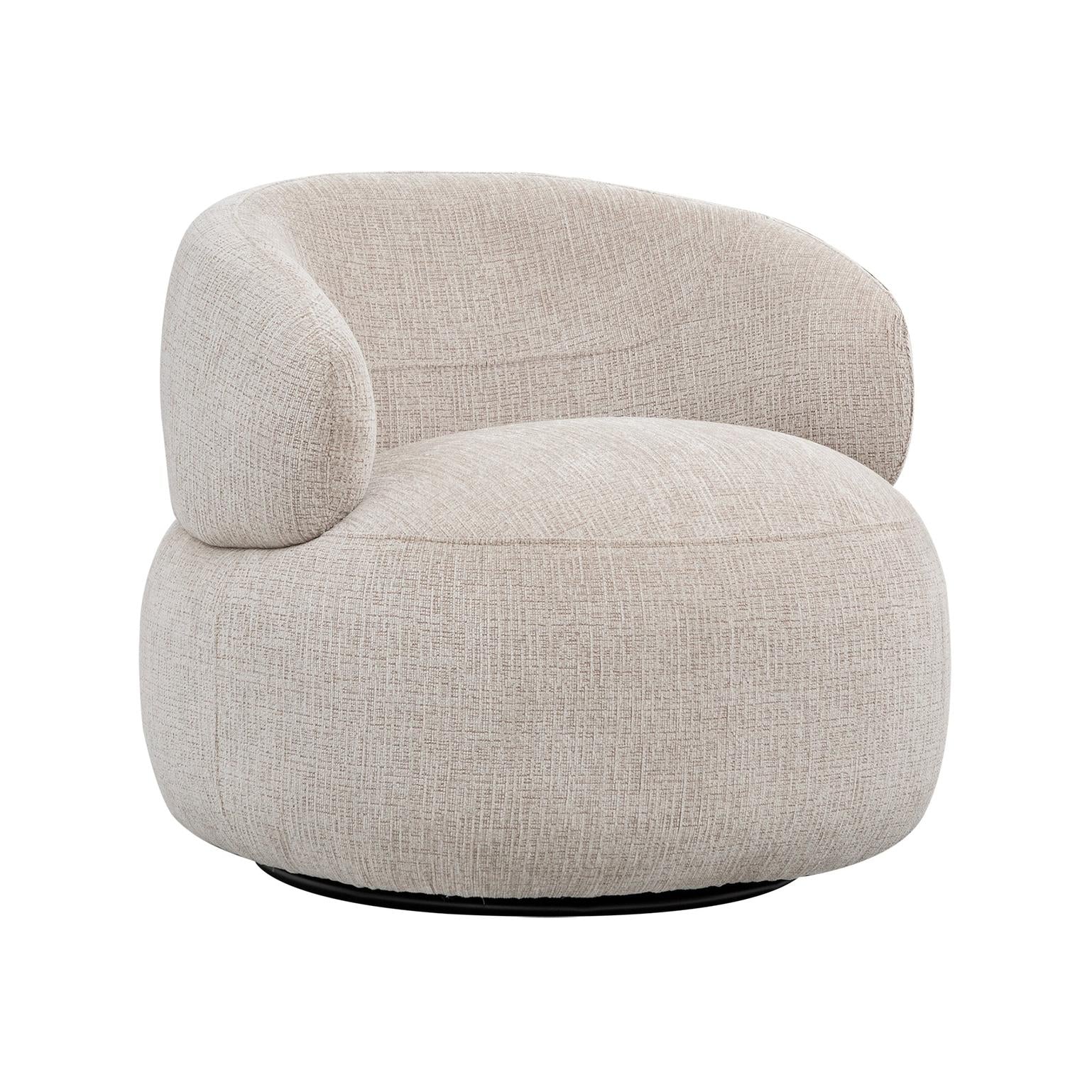 Loungesessel Max drehbar aus Chenille - Beige-Loungesessel-le canapé-le canapé