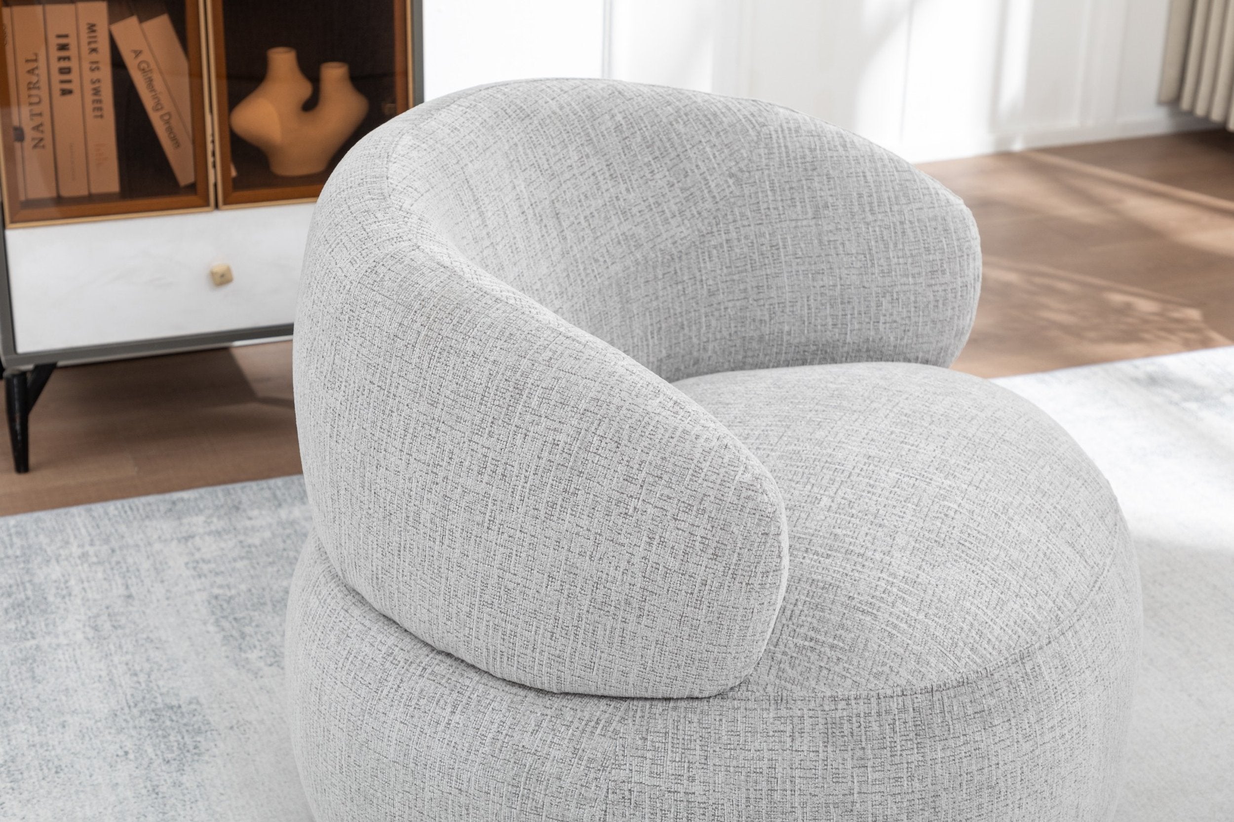 Loungesessel Max drehbar aus Chenille - Grau-Loungesessel-le canapé-le canapé