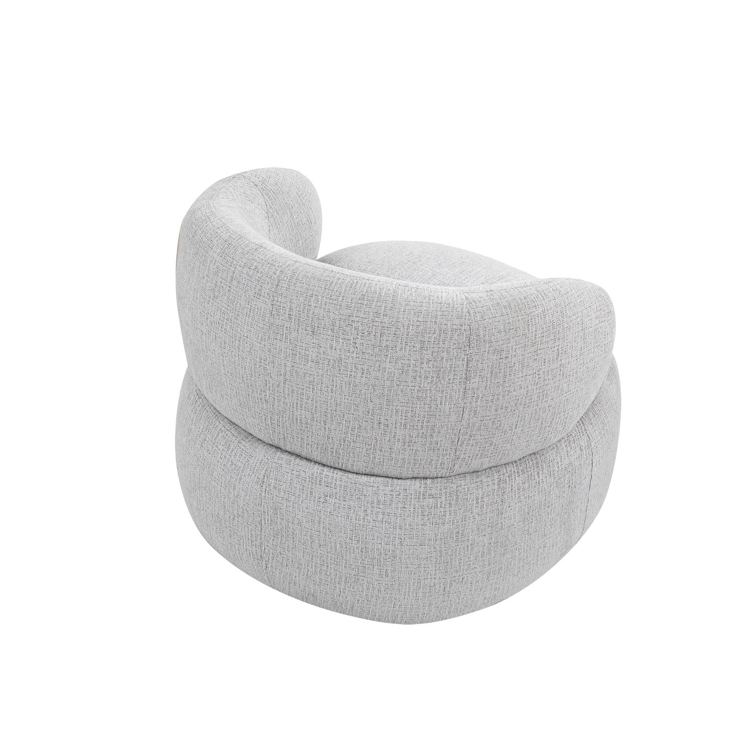 Loungesessel Max drehbar aus Chenille - Grau-Loungesessel-le canapé-le canapé