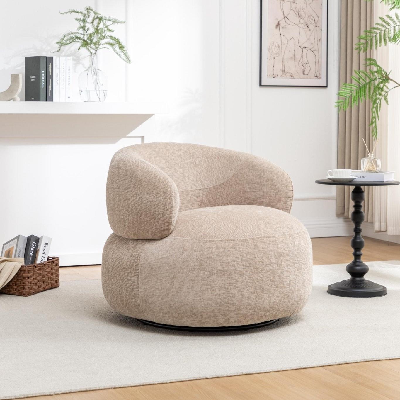 Loungesessel Max drehbar - Beige-Loungesessel-le canapé-le canapé