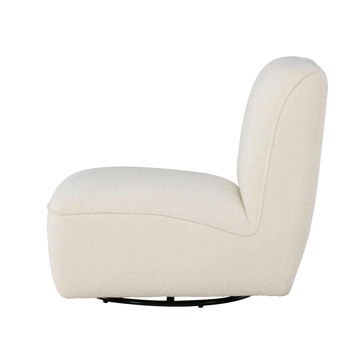 Loungesessel My aus Teddy Bouclé drehbar - Weiß-Loungesessel-Venture Home-le canapé