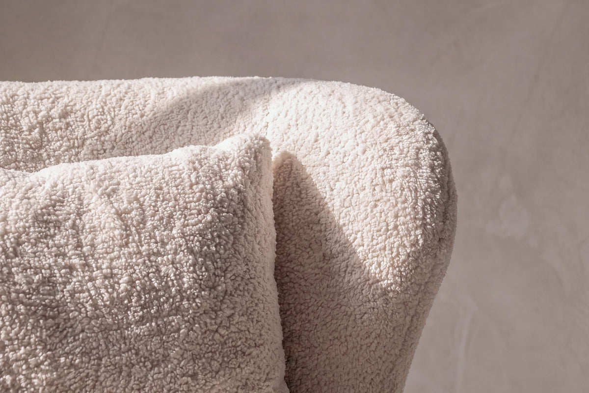 Loungesessel Ryxö aus Teddy Bouclé - Weiß-Loungesessel-Venture Home-le canapé