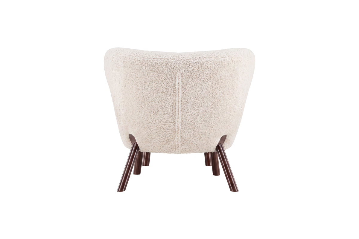 Loungesessel Ryxö aus Teddy Bouclé - Weiß-Loungesessel-Venture Home-le canapé