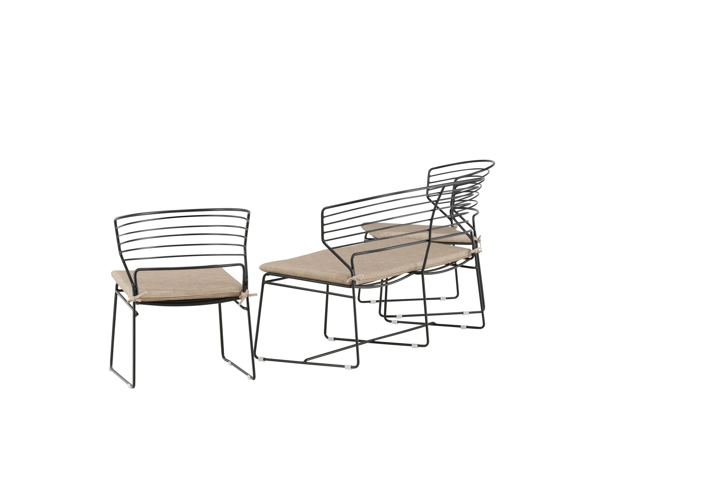 Loungeset Milano aus Metall - Schwarz-Loungesets-Venture Home-le canapé